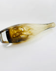 Stunning vintage Czech hand made gold brown mottled glass bottle vase