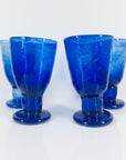 MCM mouth blown cobalt footed glass