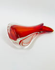1950s RED MURANO FISHTAIL POSY VASE
