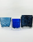 1950s AQUAMARINE BLUE BRUTALIST GLASS MINI VASE BY JOSEF SCHOTT