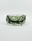1950s SMOKY GREY MURANO MANDRUZZATO SOMMERSO FACETED TEXTURED GLASS BOWL
