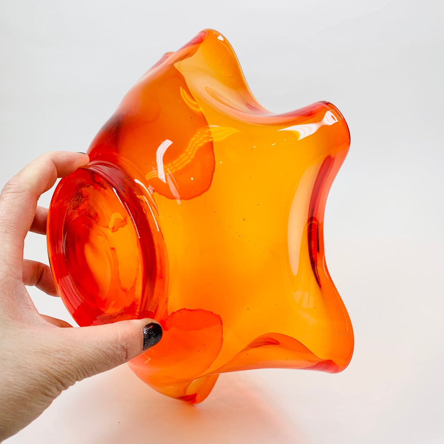 ORANGE RED OMBRE HANDKERCHIEF BOWL