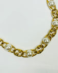 1980s NAPIER FANCY LINKS PEARL STATEMENT NECKLACE