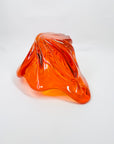 1970s JAPANESE MANDARIN/ORANGE SOMMERSO GLASS TWIST VASE/BOWL