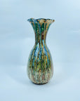 1990s SIMRON BLUE YELLOW DRIP GLAZE POTTERY VASE