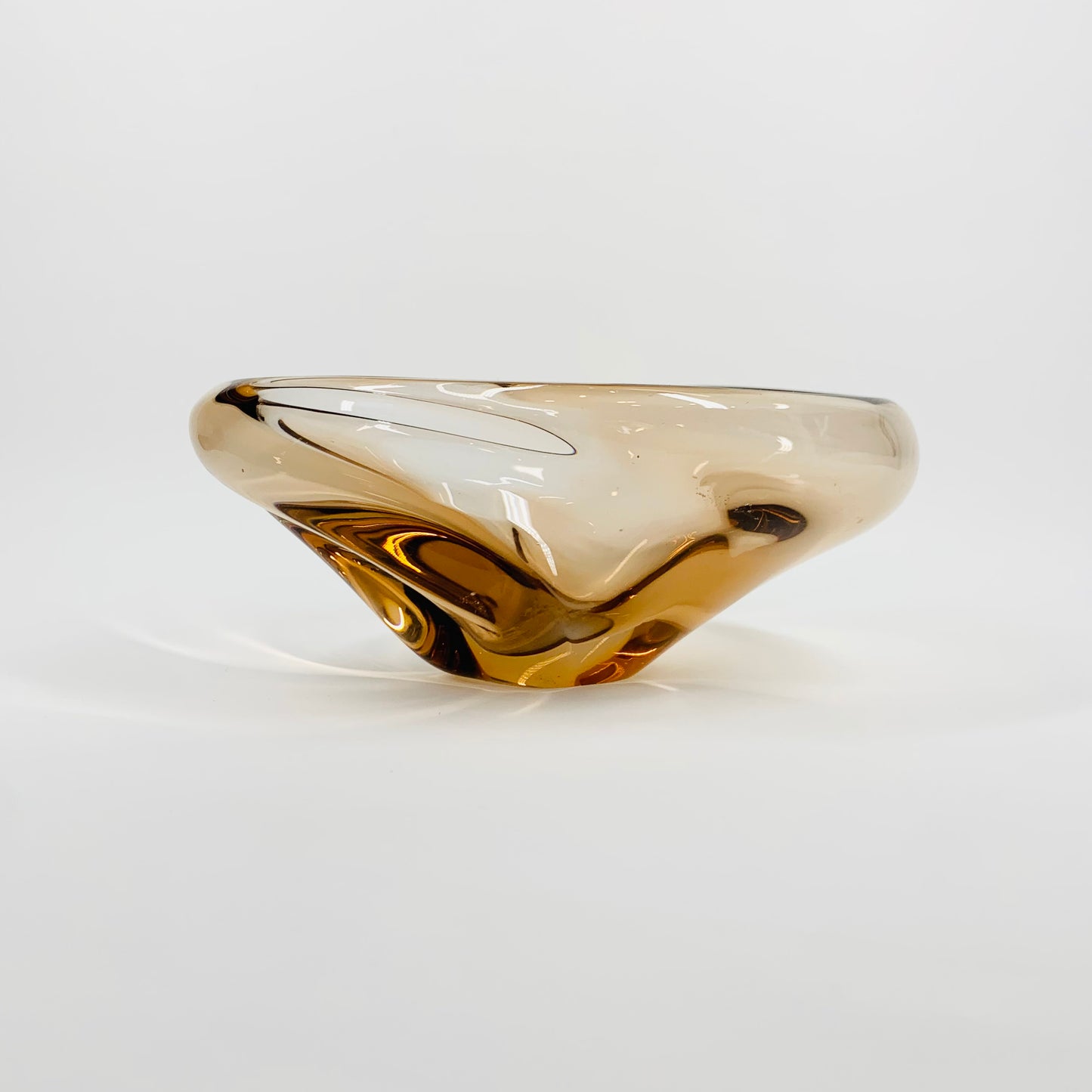 1950s MURANO PEACH GLASS BOWL