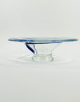 1980s COBALT BLUE MURANO WIRED GLASS BOWL