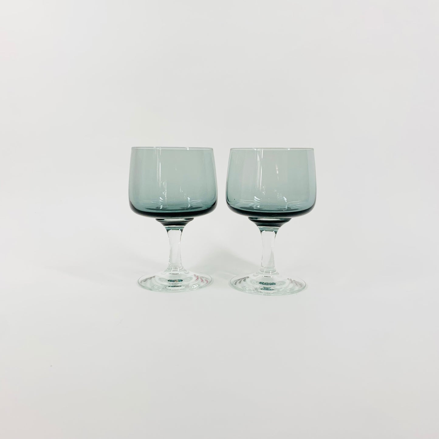 1950s POLISH GREY GLASSES WITH CLEAR STEMS