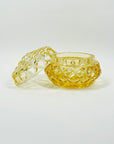 ANTIQUE VICTORIAN CITRINE DIAMOND CUT CRYSTAL VANITY BOX
