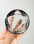ANTIQUE BOHEMIAN PURPLE CAMEO CRYSTAL MINI GLASS PIN DISH/ASHTRAY