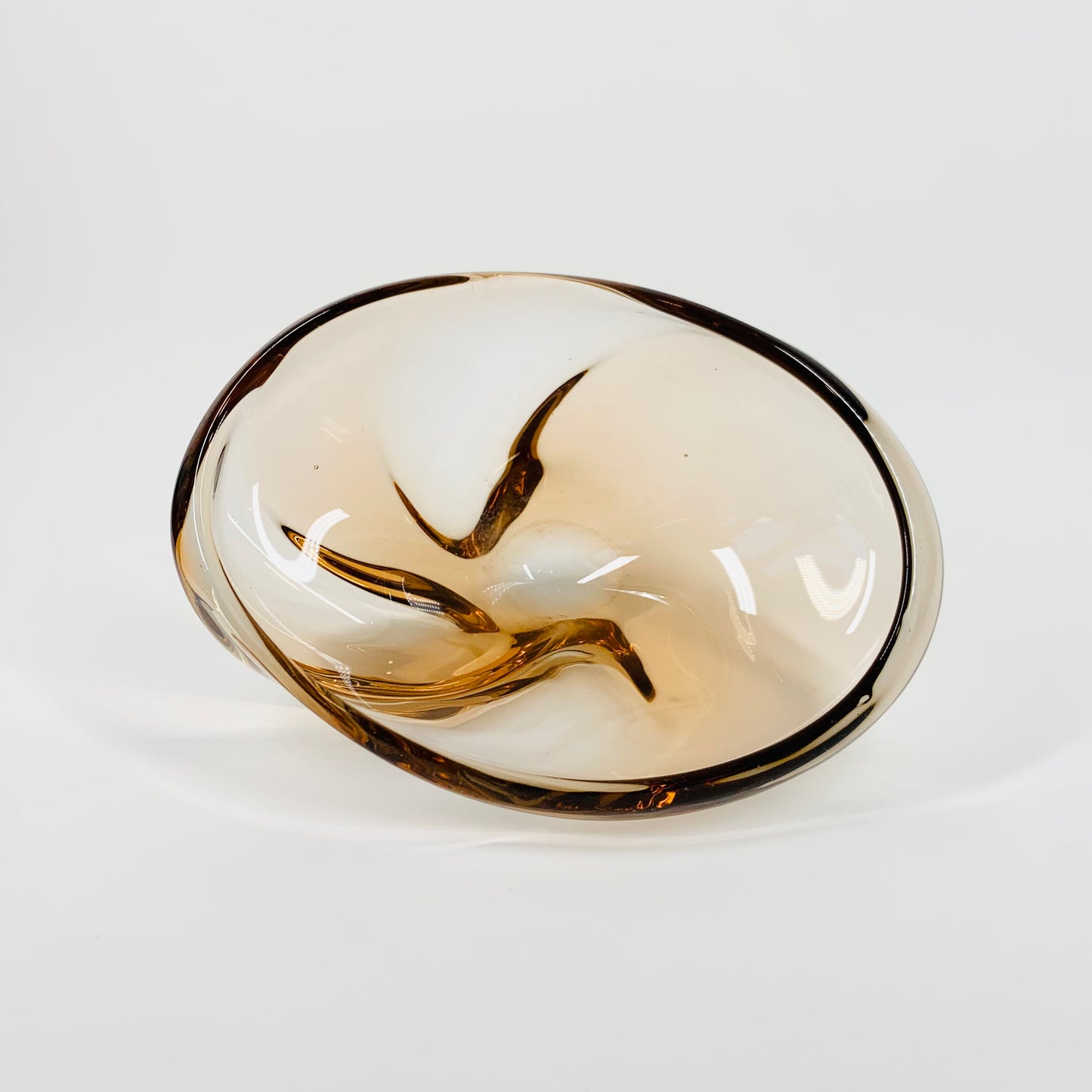 1950s MURANO PEACH GLASS BOWL