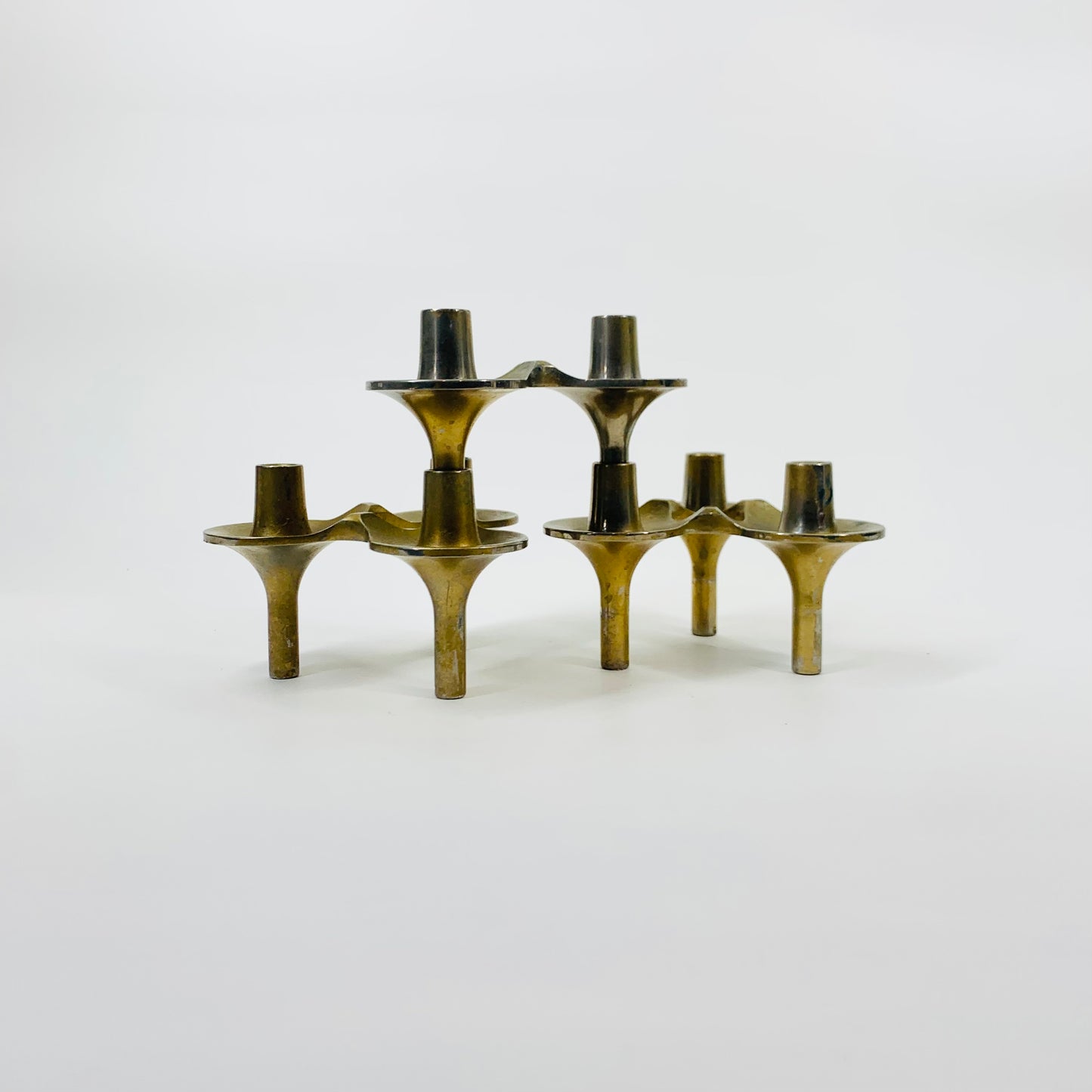 60s STOFF NAGEL BRUTALIST CANDLE HOLDER (67 BRASS)