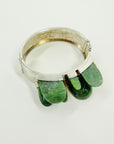 SIGNED 1974 STERLING SILVER NEPHRITE BANGLE BY FINNISH MASTER TAISTO PALONEN