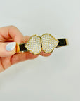 1980s GROSSE GERMANY GOLD PLATED HEART DIAMANTÉ   NECKLACE EARRINGS BANGLE SUITE