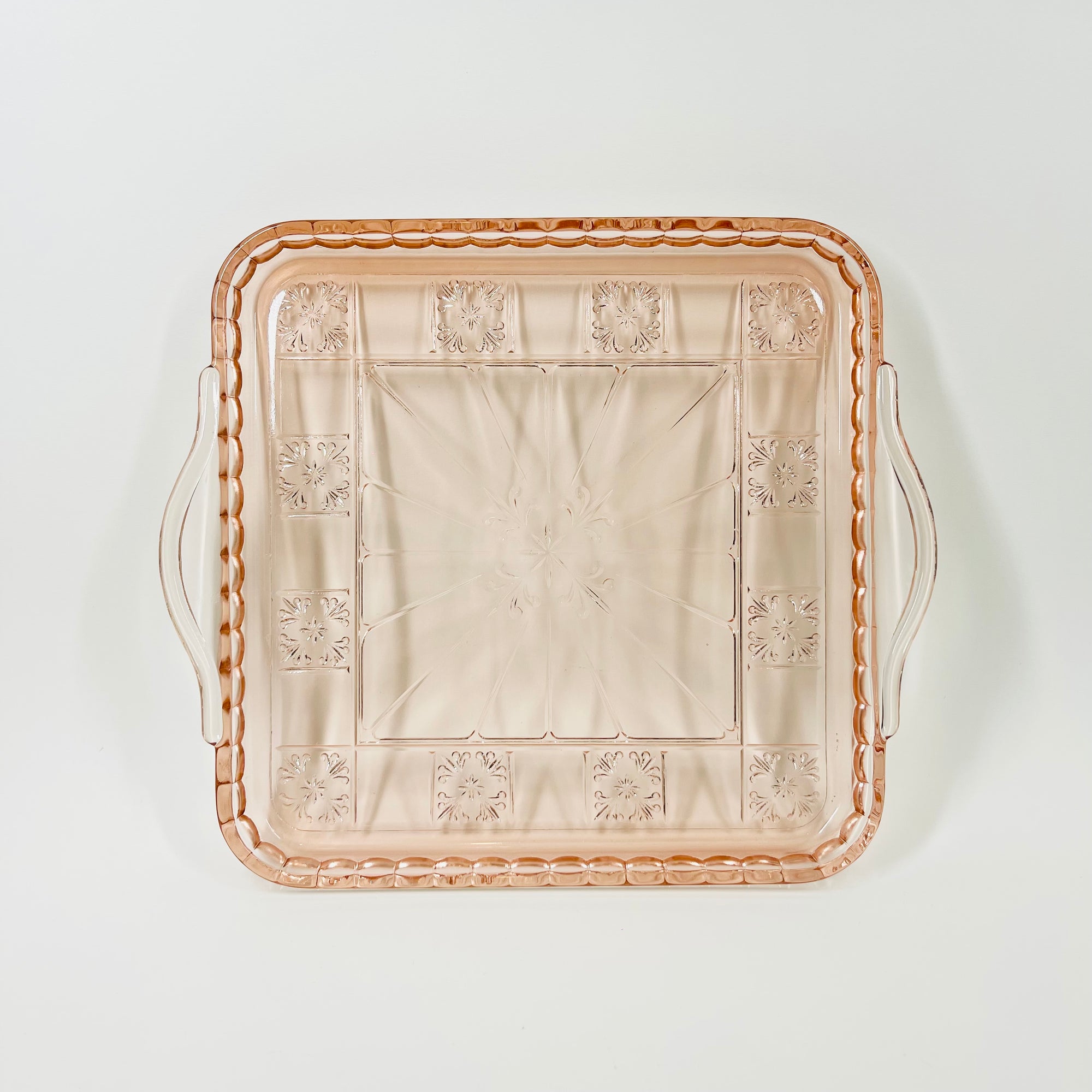 ANTIQUE DEPRESSION PINK PRESSED GLASS PLATE/BOWL/DINNER SERVICE