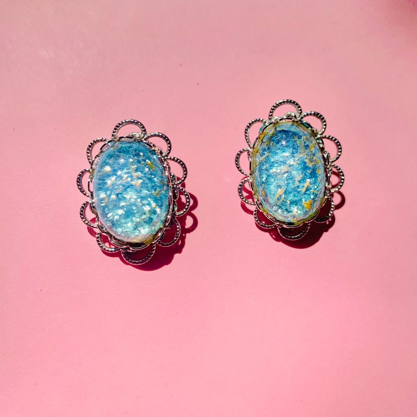 BLUE GLASS BEADS EARRINGS