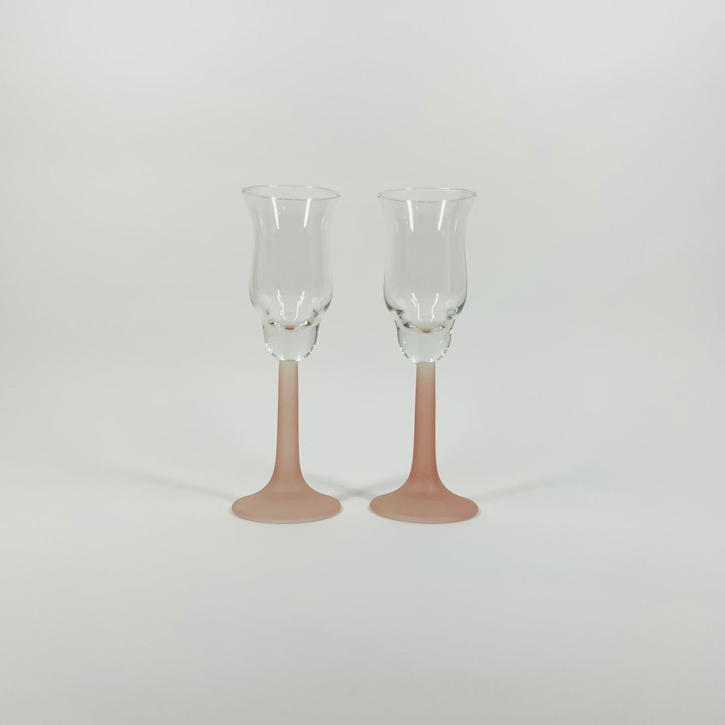 1960s FRENCH LUMINARC SATIN STEM WINE GLASSES