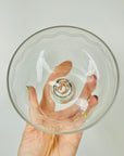 ANTIQUE ETCHED WAVES GLASS COUPE