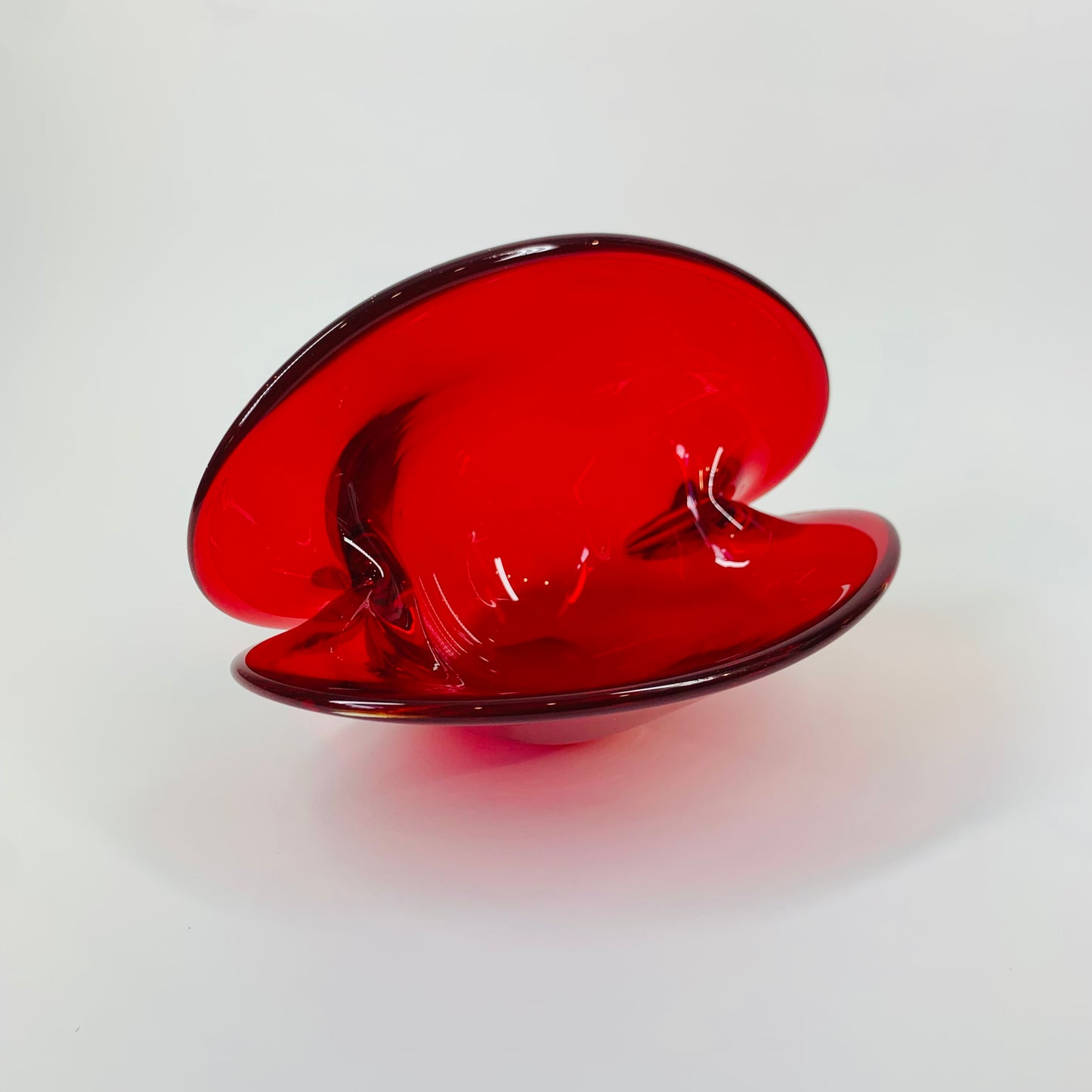 1950s MURANO RED SHELL BOWL