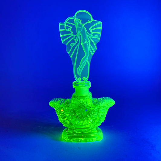 URANIUM GLASS PERFUME BOTTLE