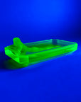 ART DECO URANIUM GLASS NUDE PIN DISH/ASHTRAY
