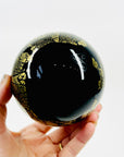 VINTAGE ISLE OF WIGHT BLACK GOLD FOIL MINI ART GLASS VASE