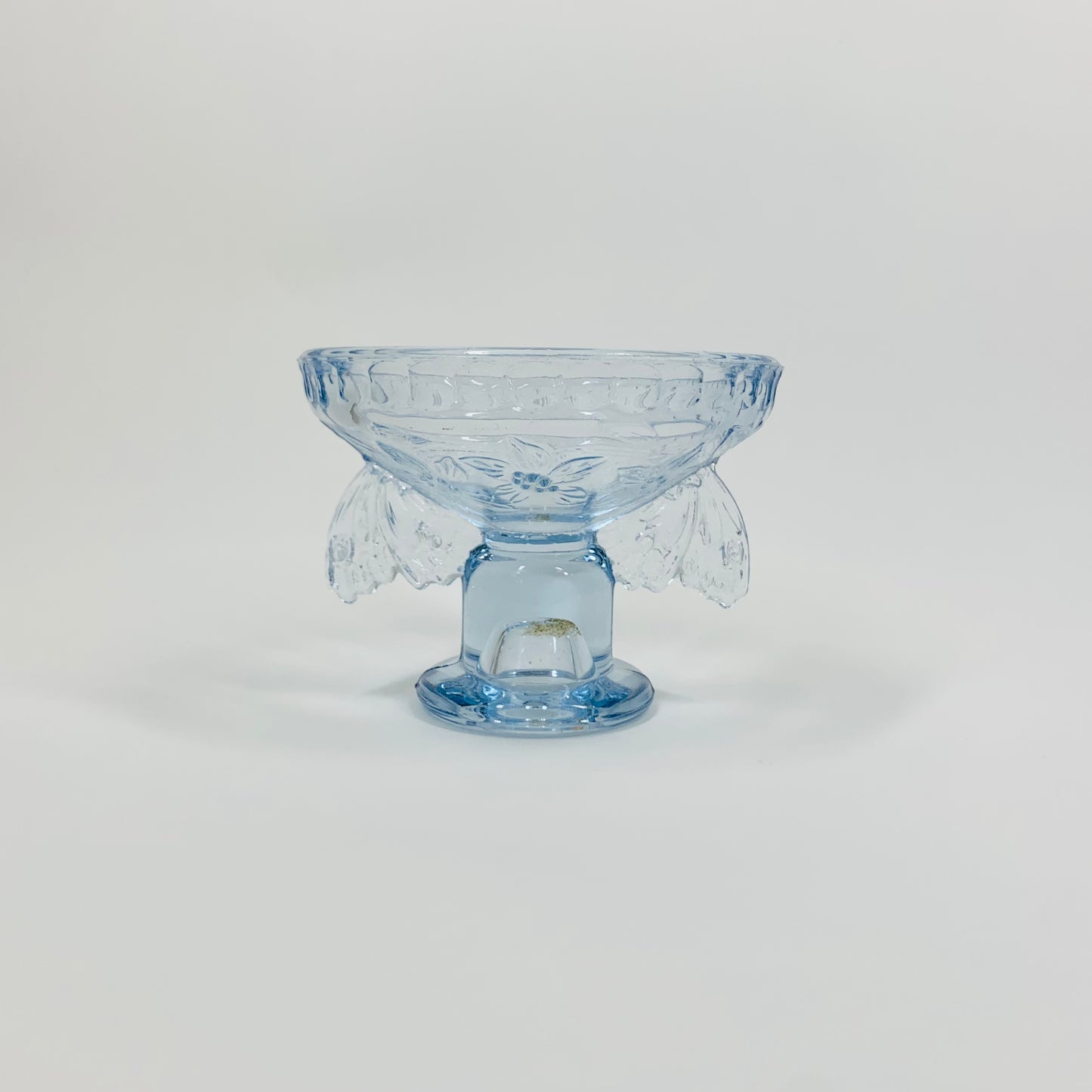 BLUE DEPRESSION GLASS CANDLE HOLDER