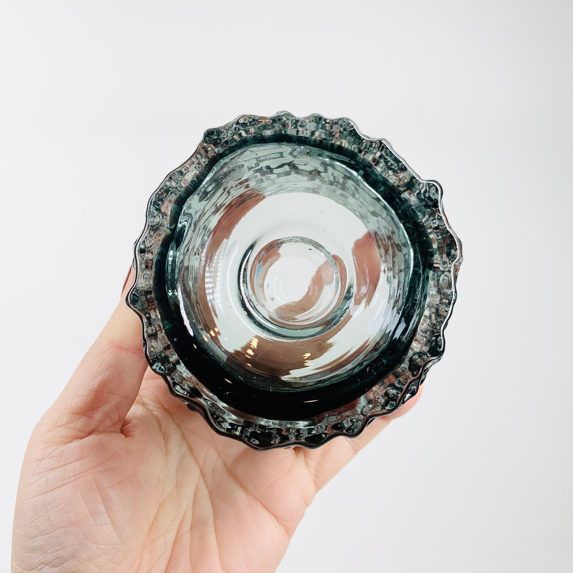 GEOFFREY BAXTER BARK GLASS CANDLE HOLDER