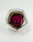 1950s FACETED MURANO PURPLE PINK BLUE YELLOW GEODE BOWL