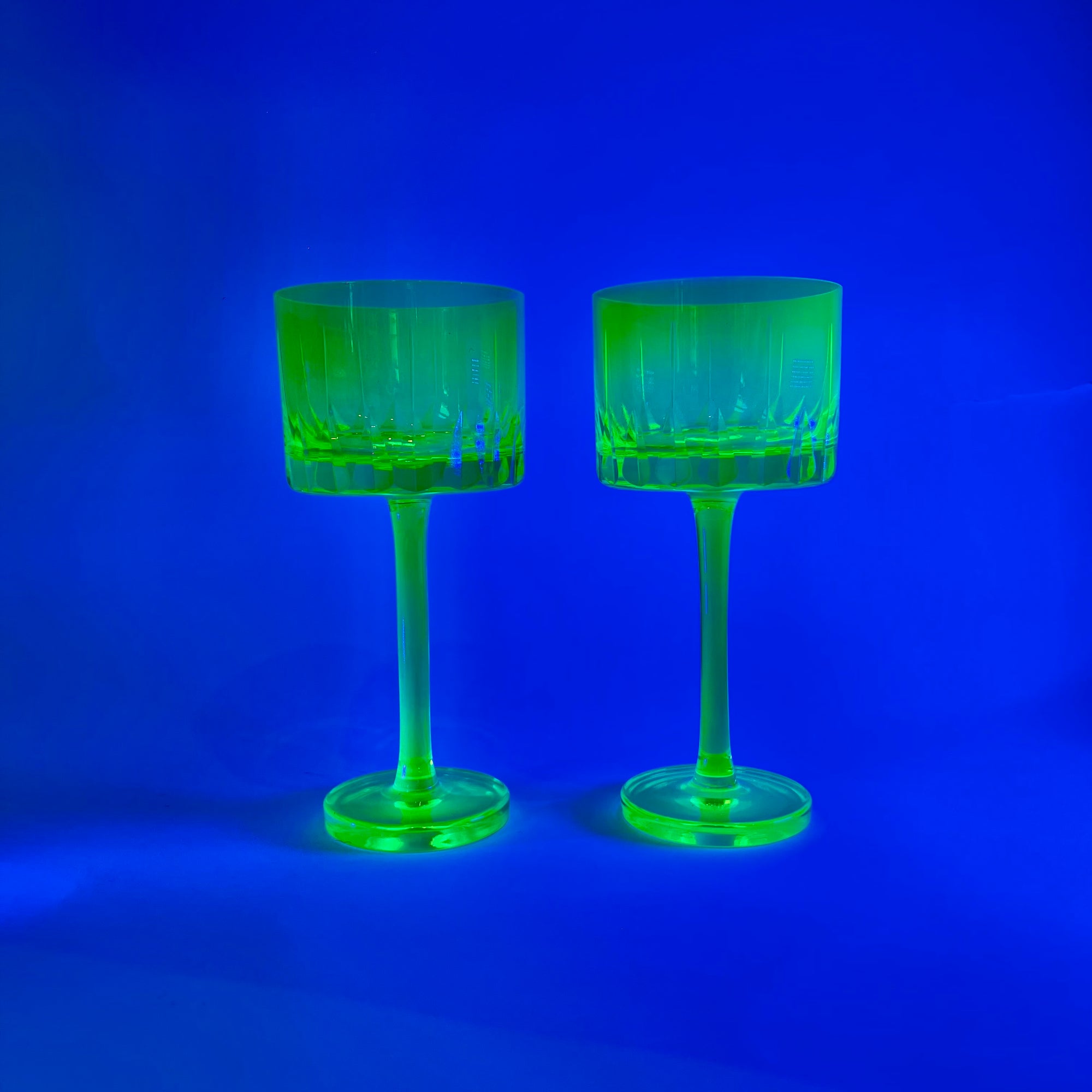 ART DECO URANIUM GLASS COUPE