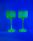 ART DECO URANIUM GLASS COUPE