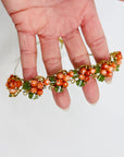 1950s CORAL ROSES & JADE LEAVES NECKLACE