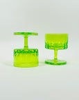 ART DECO URANIUM GLASS COUPE