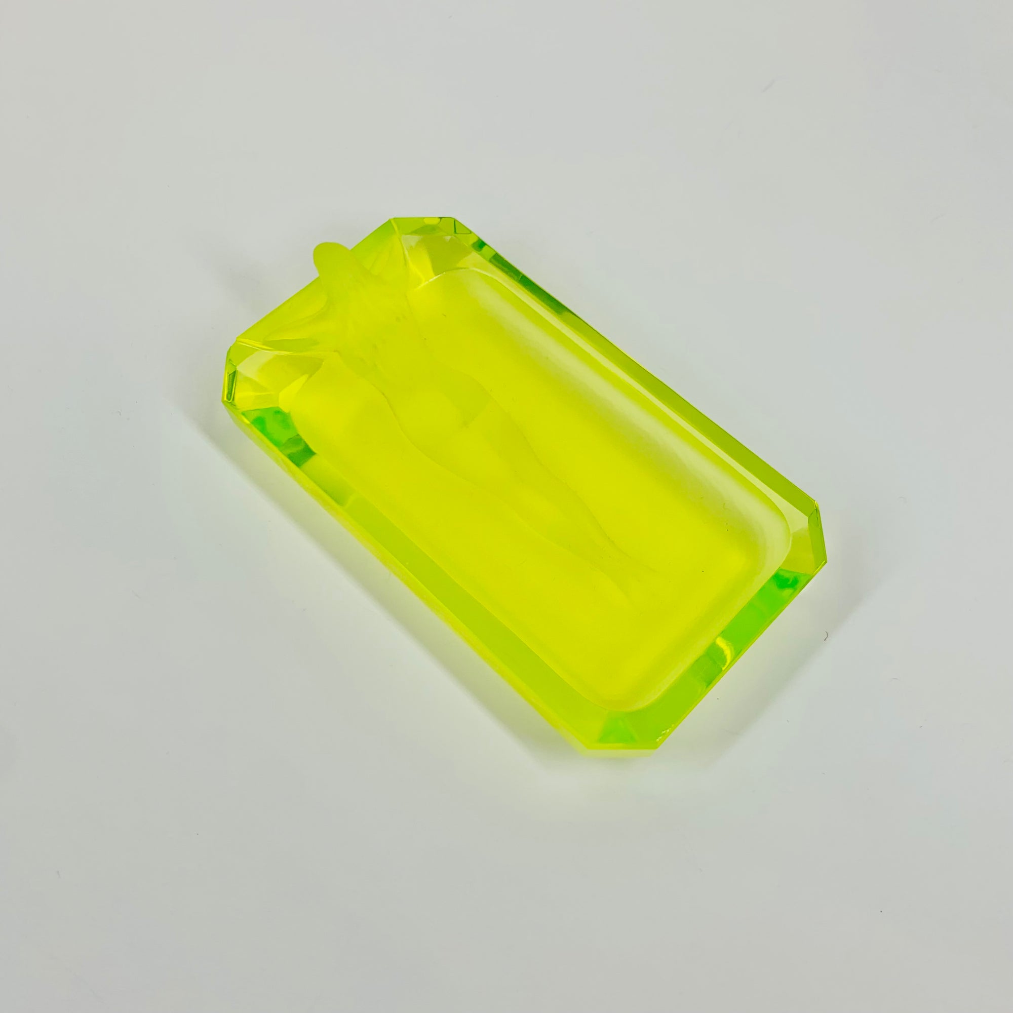 ART DECO URANIUM GLASS NUDE PIN DISH/ASHTRAY