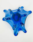 1940s URANIUM MURANO COBALT BLUE SOMMERSO GLASS BOWL
