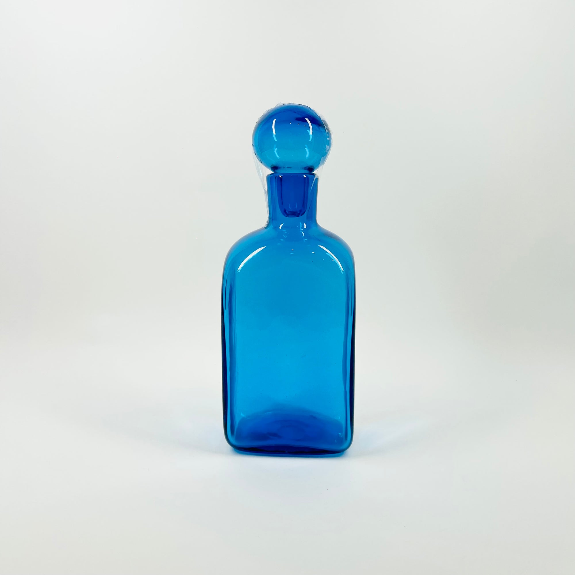 1970s BLENKO KINGFISHER BLUE GLASS DECANTER
