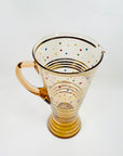 1950s HAND PAINTED POLKA DOT PINK GOLD GILDED GLASS JUG SET
