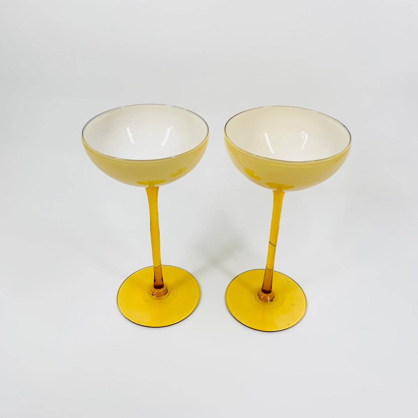 1950s CASED BUTTERSCOTCH EMPOLI LONG STEM COUPE