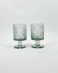 1950s WHITEFRIARS GREY BARK FOOTED LIQUEUR GLASSES BY GEOFFREY BAXTER