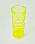MIDCENTURY FINNISH URANIUM GLASS CYLINDER VASE BY TAMARA ALADIN FOR RIIHIMAEN LASI