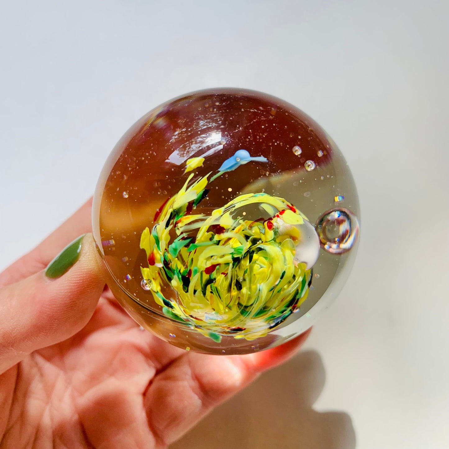 YELLOW SPATTER PAPERWEIGHT