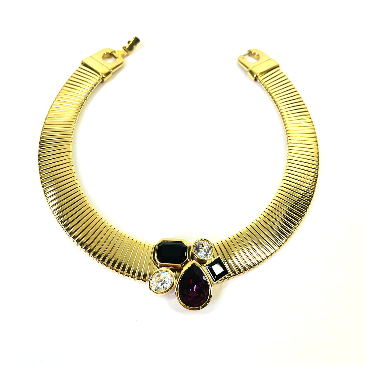 1980s GIVENCY TUBOGAS LINKS DIAMANTÉ PENDANT NECKLACE