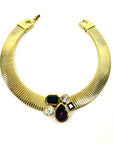 1980s GIVENCY TUBOGAS LINKS DIAMANTÉ PENDANT NECKLACE