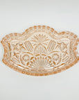 ANTIQUE PRESSED DEPRESSION PINK GLASS TRAY
