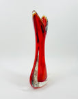 1950s RED MURANO FISHTAIL POSY VASE