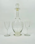 ANTIQUE VICTORIAN ETCHED GLASS DECANTER SET