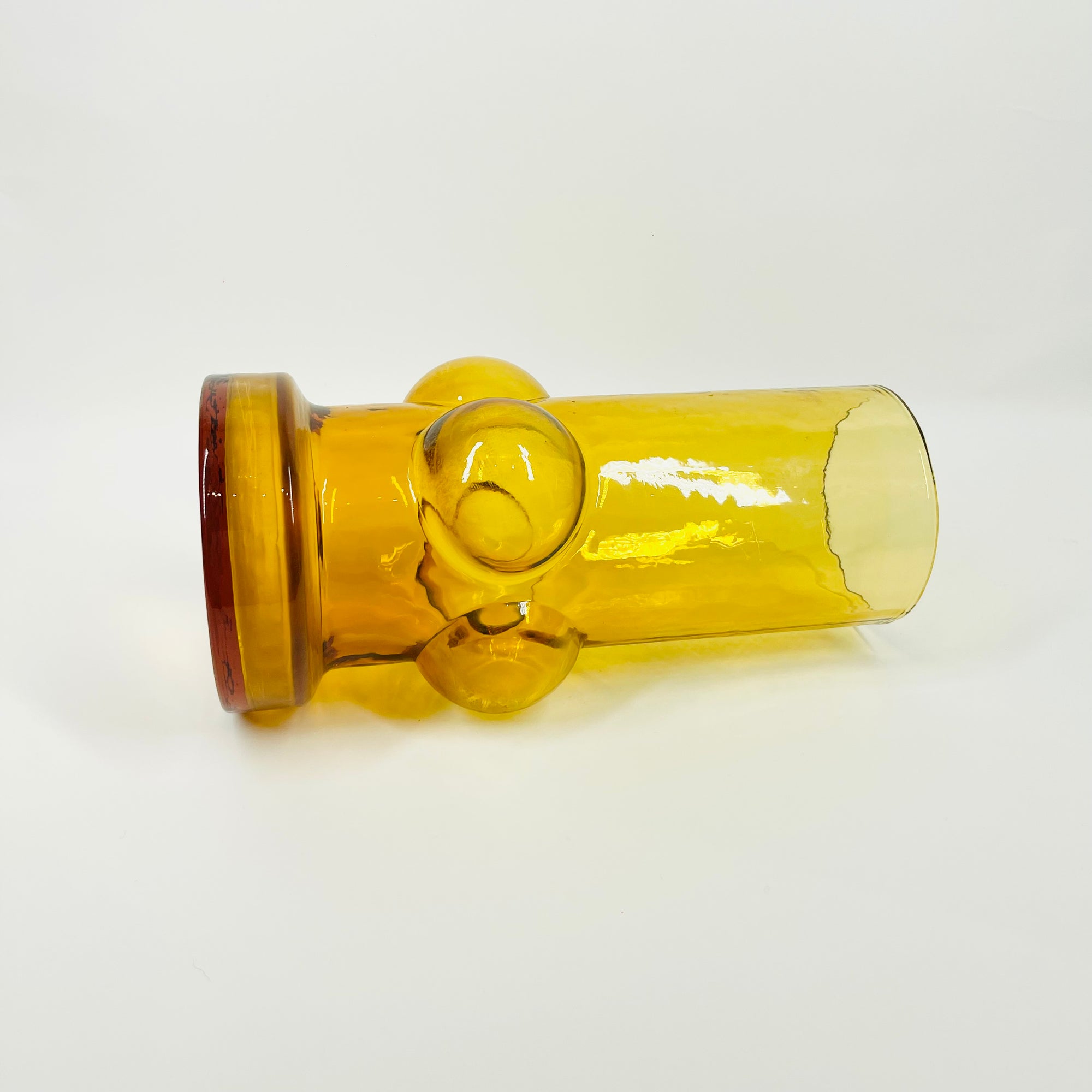 1960s FINNISH RIIHIMAEN AMBER GLASS VASE