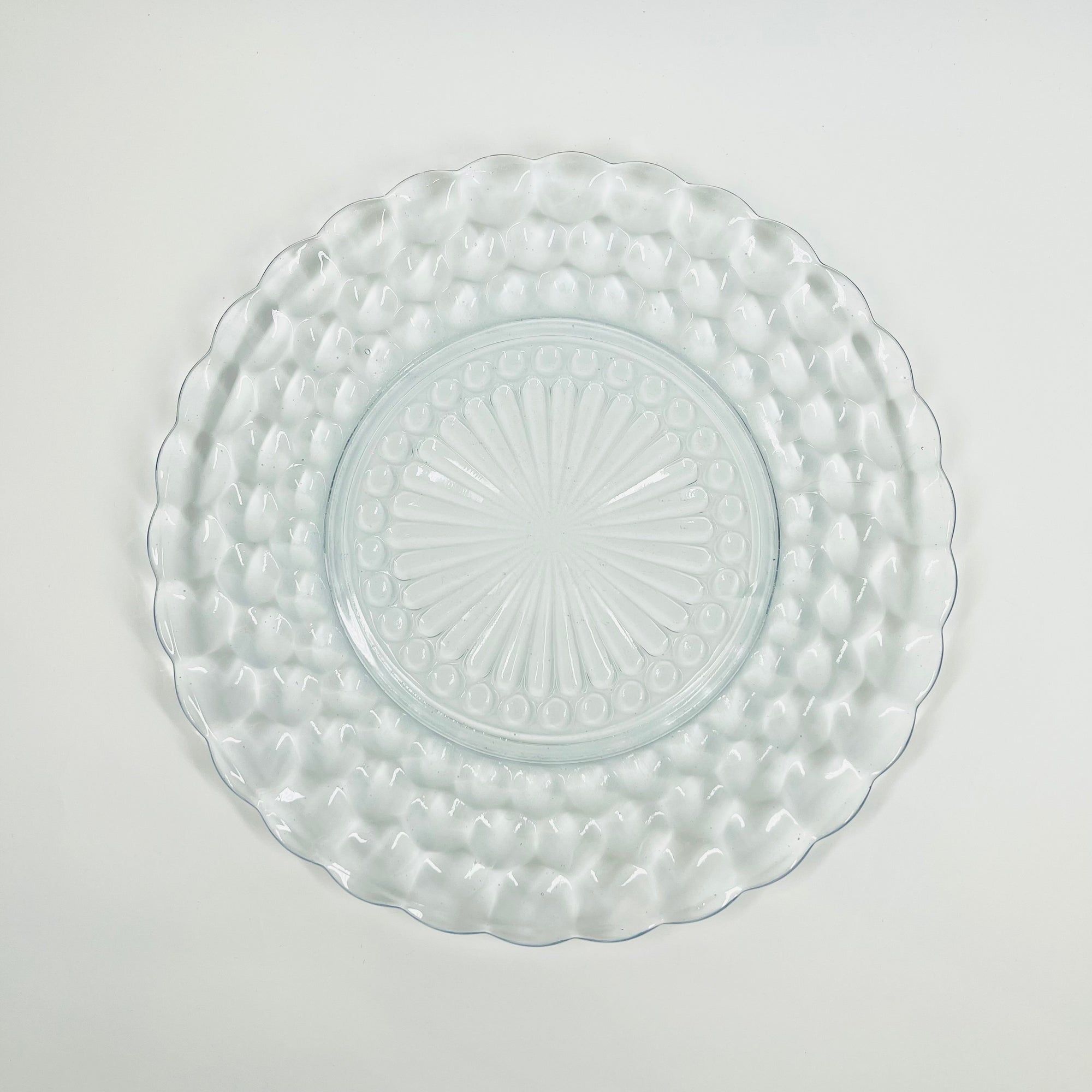 1950s ANCHOR HOCKING BLUE BUBBLE GLASS PLATE/BOWL