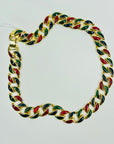 1980s BARCS TUTTI-FRUITTI ENAMEL LINKS NECKLACE