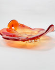 RED FLOWER GLASS BOWL/ASHTRAY